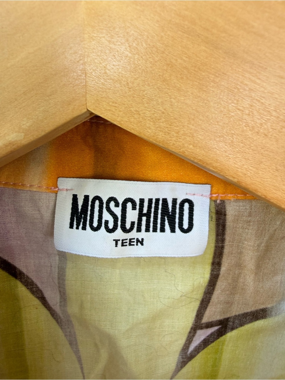 Moshchino Sleeveless Tie-Front Floral Print Top in Yellow/Blue/Pink - Picture 3 of 3